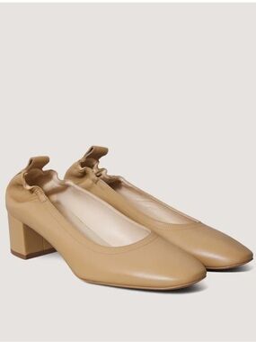 Everlane The Day Heel Light Taupe Sz 7 Block Heel Ballet Inspired NEW w/o Box